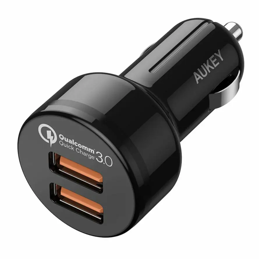 شارژر فندکی آکی مدل CC-T8 دو پورت 36وات با قابلیت شارژ سریع 3