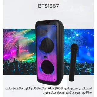 اسپیکر قابل حمل پارتی باکس برودو BRODU PartyBox BTS-1387  دو بلندگوی ۱۰ اینچ