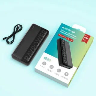 پاوربانک 20 وات RAVPower RP-PB1229 ظرفیت 20000mAh با شارژ سریع PD و QC3.0 (گارانتی آواژنگ)