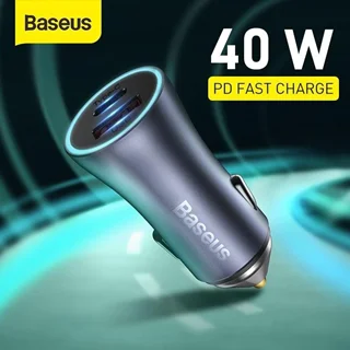 شارژر فندکی باسئوس مدل  Baseus ۴۰W High power چهل وات | دو پورت USB‑C و USB‑A با QC 3.0 + PD 20W