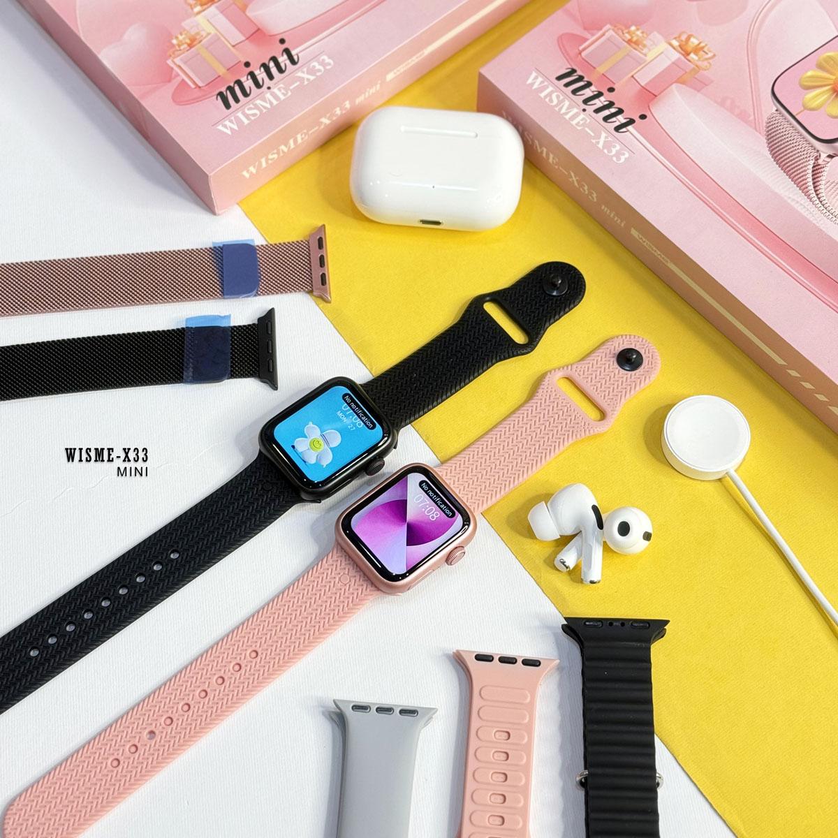 ساعت هوشمند 41 میلی متری ویسمی مدل X33 MINI با بند فلزی به همراه ایرپاد